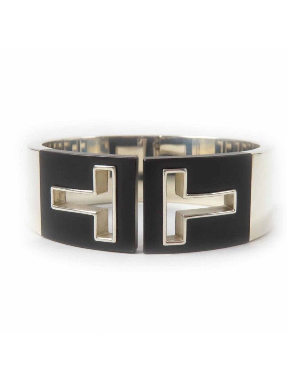 Tiffany & Co T-cut Out Bangle Bracelet 925 Sterling Silver Black